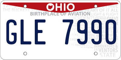 OH license plate GLE7990
