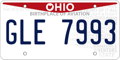 OH license plate GLE7993