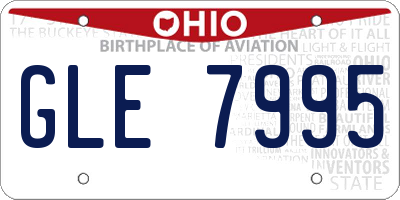 OH license plate GLE7995