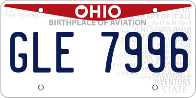 OH license plate GLE7996