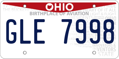 OH license plate GLE7998