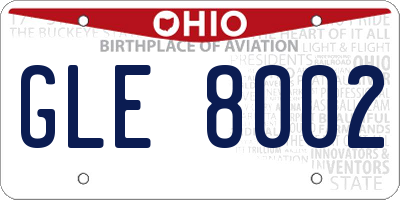 OH license plate GLE8002