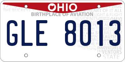 OH license plate GLE8013
