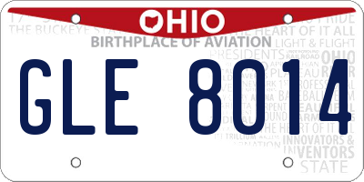 OH license plate GLE8014