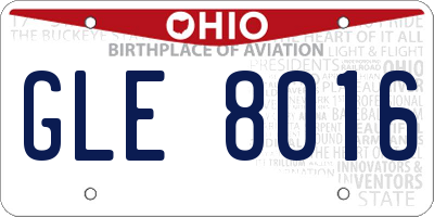 OH license plate GLE8016