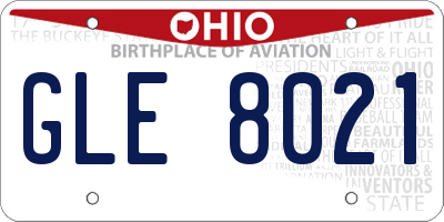 OH license plate GLE8021