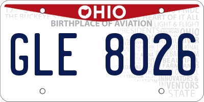 OH license plate GLE8026