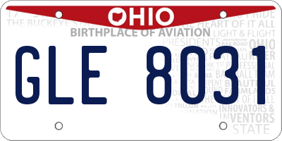 OH license plate GLE8031