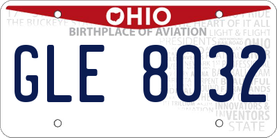 OH license plate GLE8032