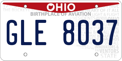 OH license plate GLE8037