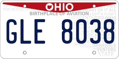 OH license plate GLE8038