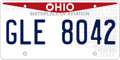 OH license plate GLE8042