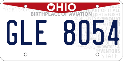OH license plate GLE8054