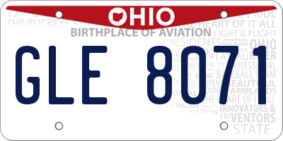 OH license plate GLE8071
