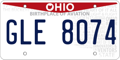 OH license plate GLE8074