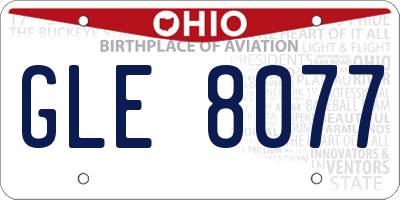 OH license plate GLE8077