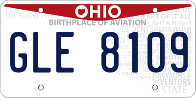 OH license plate GLE8109