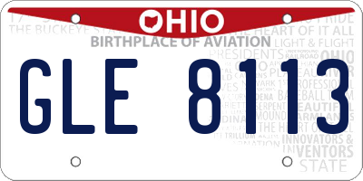 OH license plate GLE8113