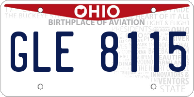 OH license plate GLE8115