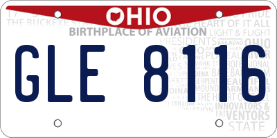OH license plate GLE8116