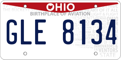 OH license plate GLE8134