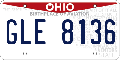 OH license plate GLE8136