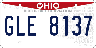OH license plate GLE8137