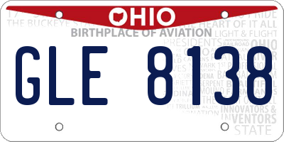 OH license plate GLE8138