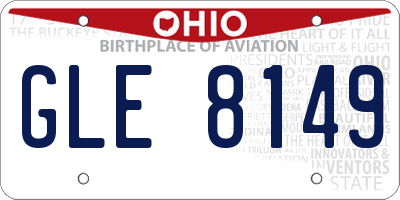 OH license plate GLE8149