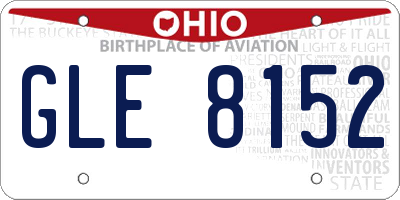 OH license plate GLE8152