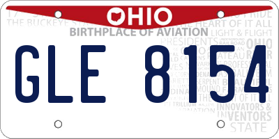 OH license plate GLE8154