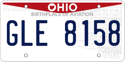 OH license plate GLE8158