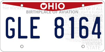 OH license plate GLE8164