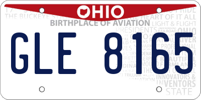 OH license plate GLE8165
