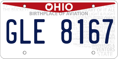 OH license plate GLE8167