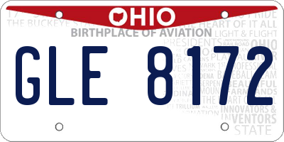 OH license plate GLE8172