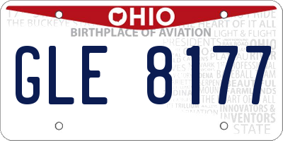 OH license plate GLE8177