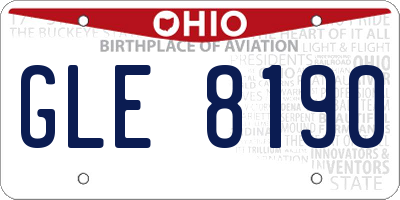 OH license plate GLE8190