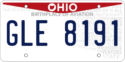 OH license plate GLE8191