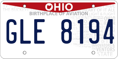 OH license plate GLE8194