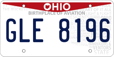 OH license plate GLE8196