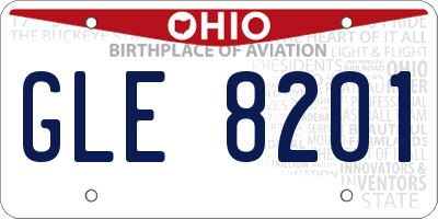 OH license plate GLE8201