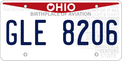 OH license plate GLE8206