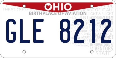 OH license plate GLE8212