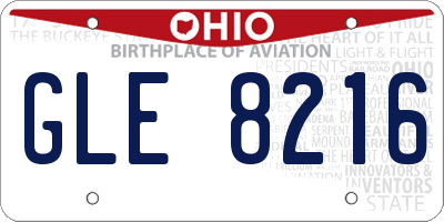 OH license plate GLE8216