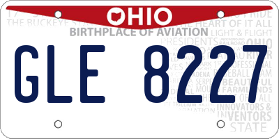 OH license plate GLE8227