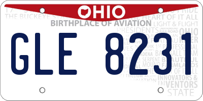 OH license plate GLE8231
