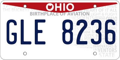OH license plate GLE8236