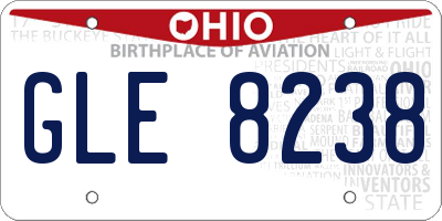 OH license plate GLE8238
