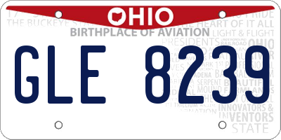 OH license plate GLE8239
